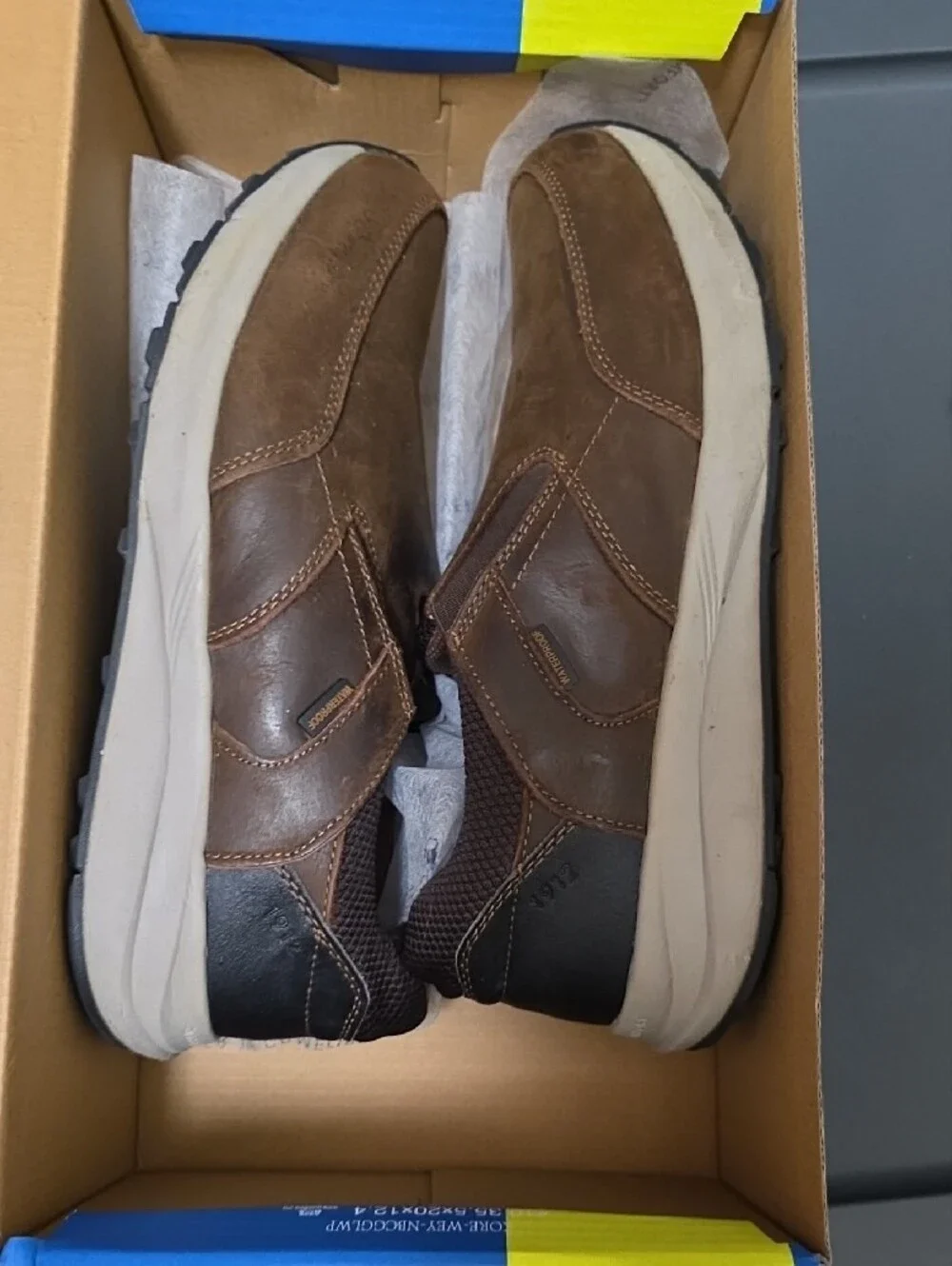 Nunn Bush Brown Leather Slip-On Casual Sneakers